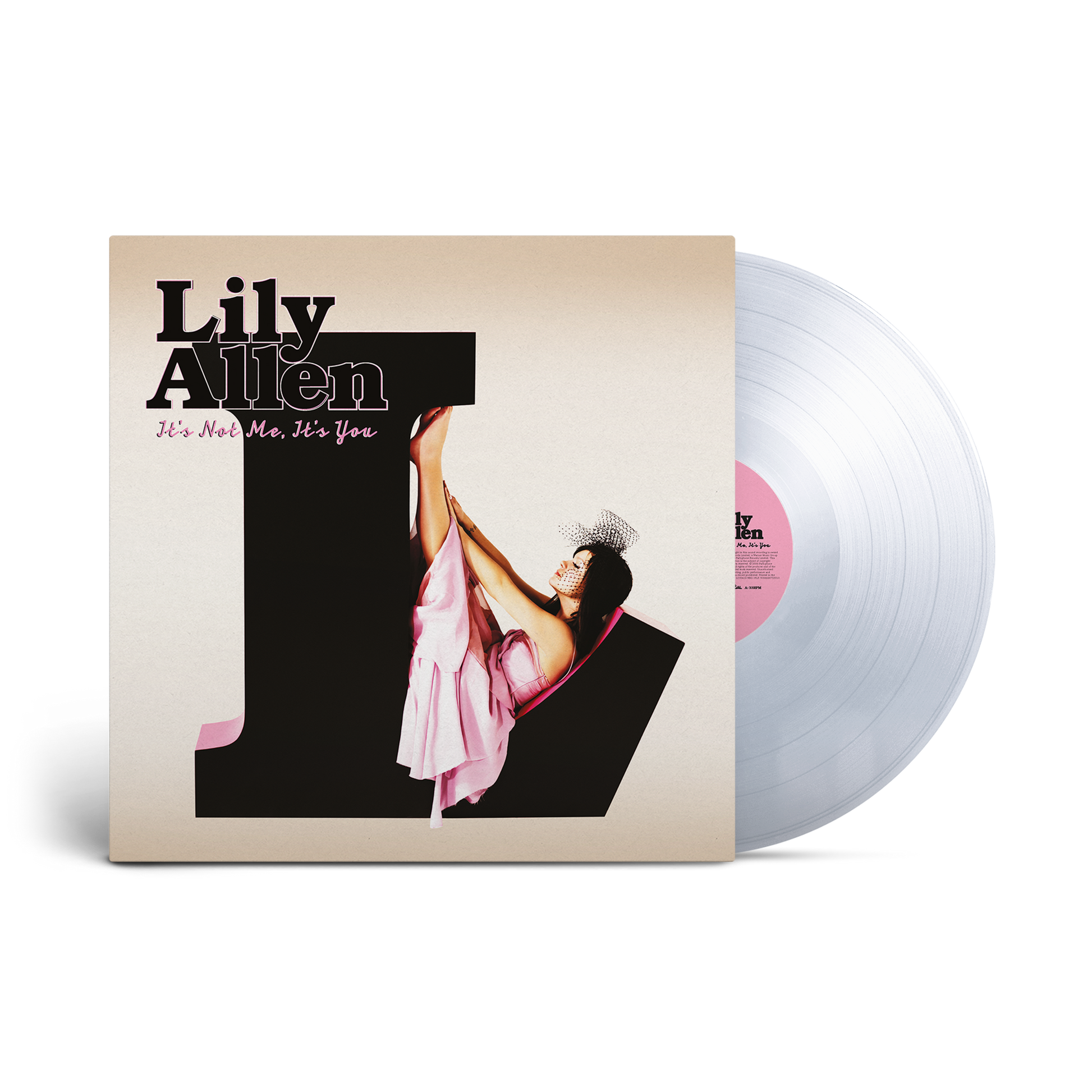 Vinyl record with cover featuring Lily Allen's album art on a white background